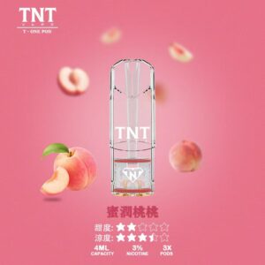 新鮮水蜜桃與粉嫩煙霧環繞的TNT煙彈